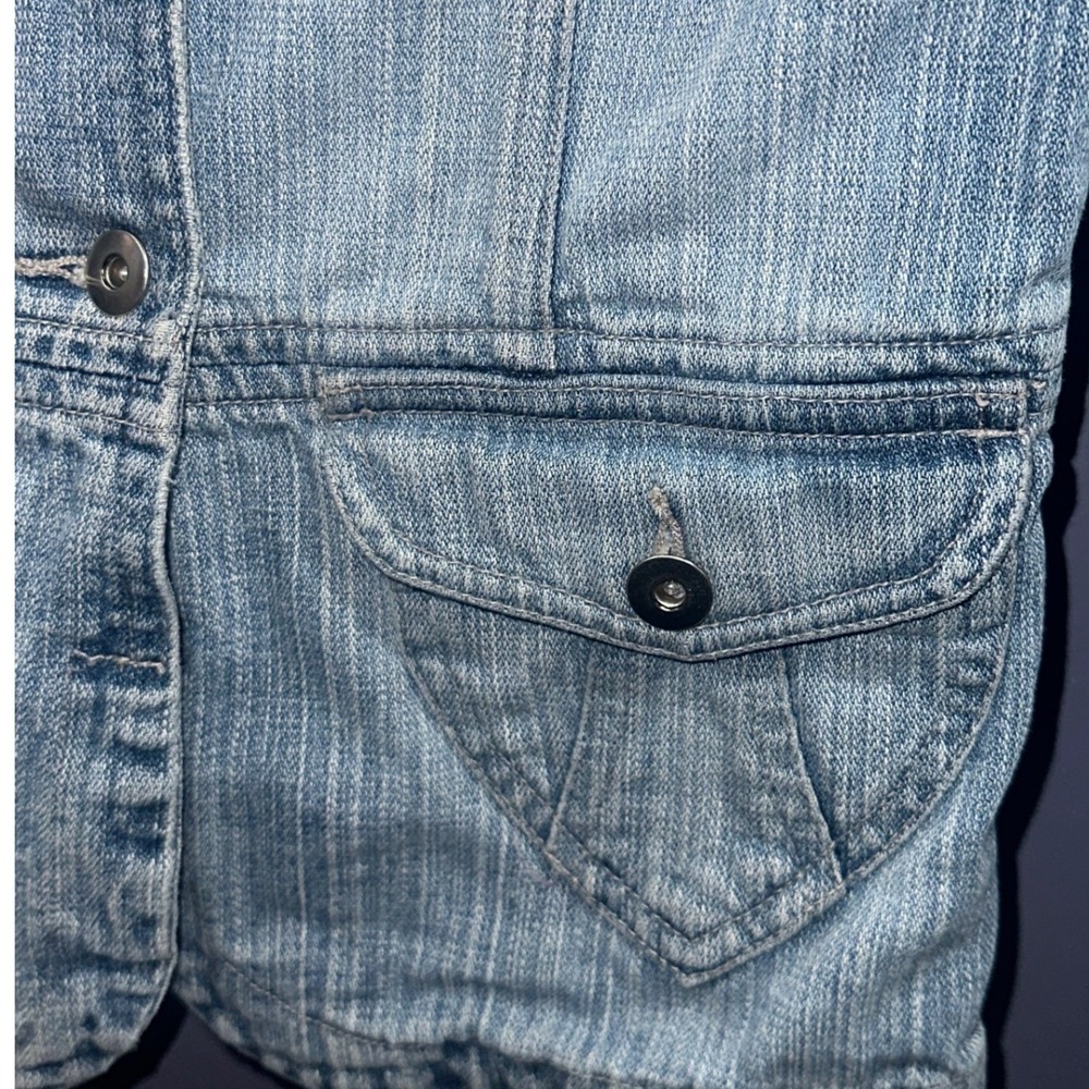 Mossimo Light Wash Denim Blazer Jacket Y2K Tailored 100% Cotton Small - Picture 3 of 6